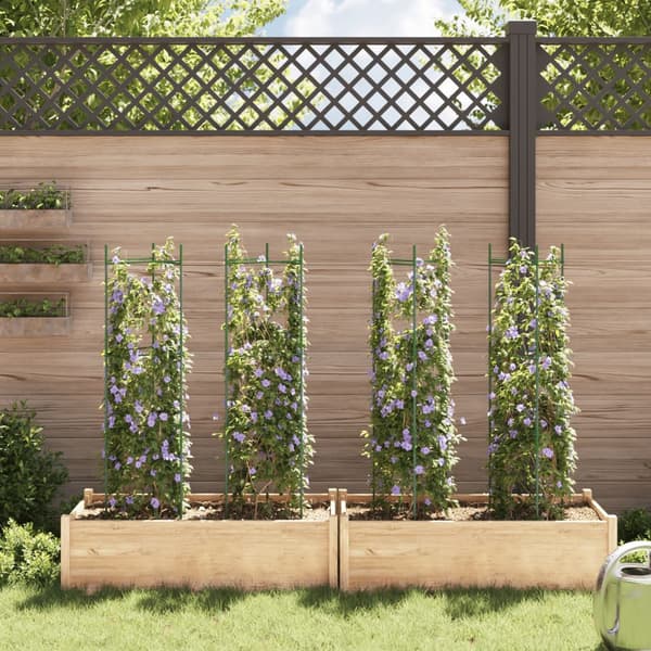 vidaXL Tomatstöd, 4 st, 116 cm, stål och PP