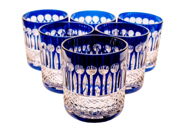 Koboltkristall Whiskyglas 350ml Franska