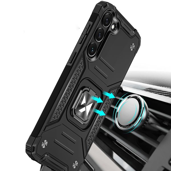 Pansret cover til Samsung Galaxy S23 magnetisk holder Ring Armor sort