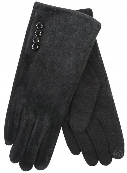 DAM VINTERHANDSKAR ELEGANTA MED KNAPPAR svarta 24 cm V030C