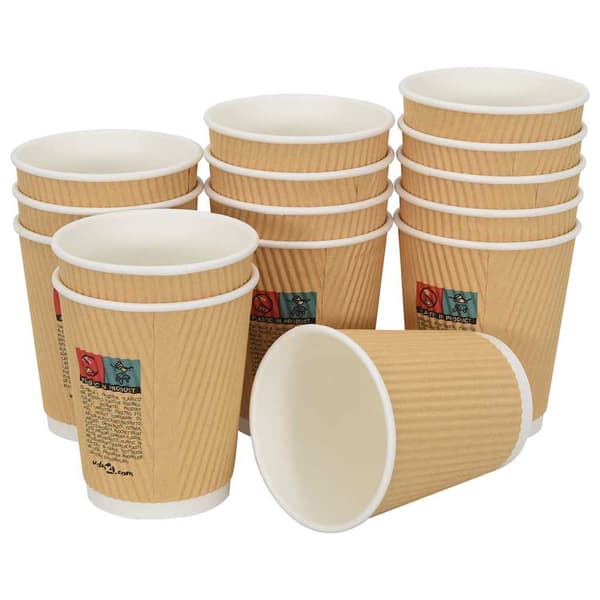 vidaXL Pappmuggar, 500 st, 200 ml, bruna