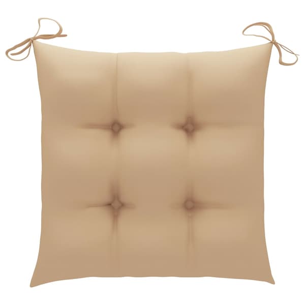 vidaXL Trädgårdsstolar med beige dynor, set om 2, teakträ