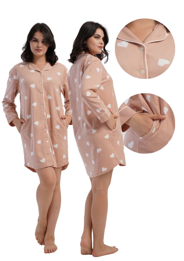Damnattlinne L Fleece Vienetta Varm Knappfickor Nice