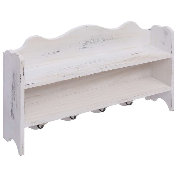 vidaXL Väggkappask vit 50x10x30 cm trä