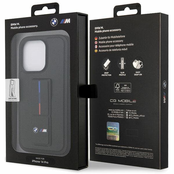 BMW Grip Hot Stamp-cover til iPhone 14 Pro Max, sort