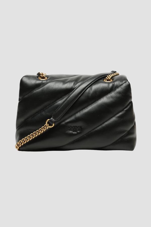 Pinko sort læder damehåndtaske Love Puff Classic