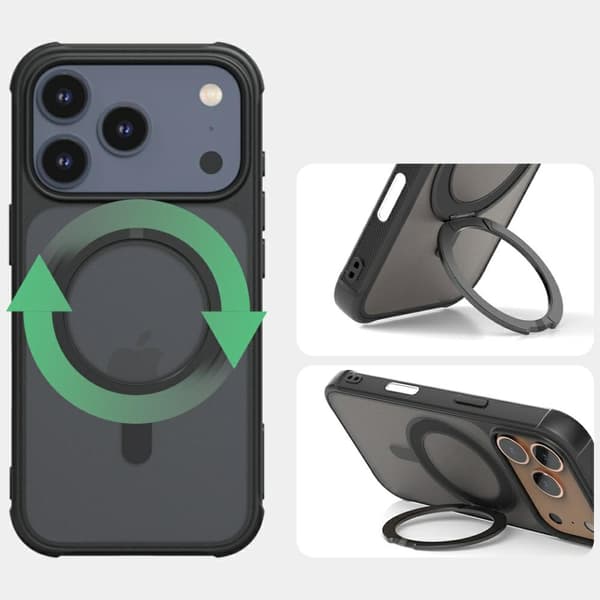 Araree Duple M Stand MagSafe-etui til iPhone 17 Pro Max, sort