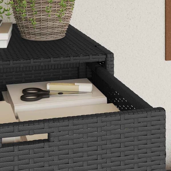 vidaXL haveskab, sort, 55x55x111 cm, polyrattan