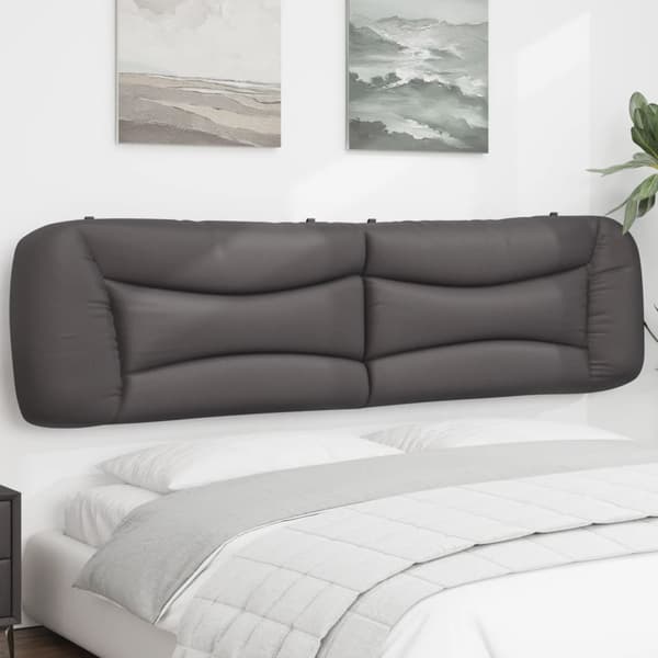 vidaXL hovedgærdehynde, grå, 200 cm, kunstlæder