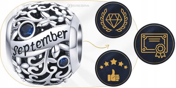 Charms måneder september perler sølv 925 perle september efterår zirkoner
