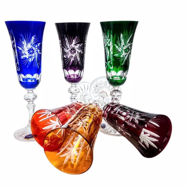 Färgglada kristallchampagneglas 150ml Olive Grinder