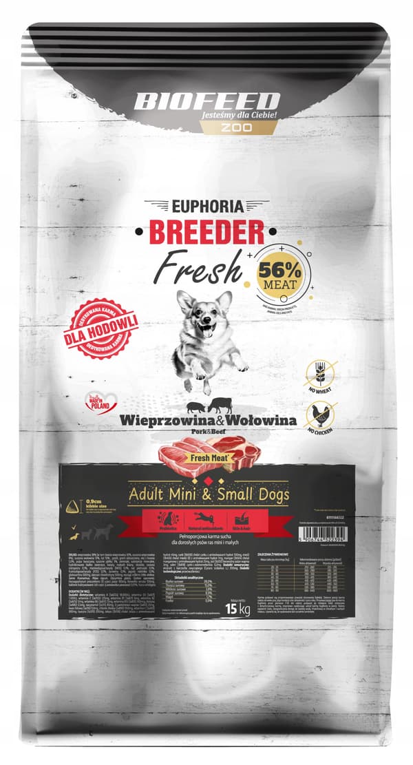 TØRT SVINE- OG OKSEKØDSKØD BIOFODER TIL STORE RACER 15 KG