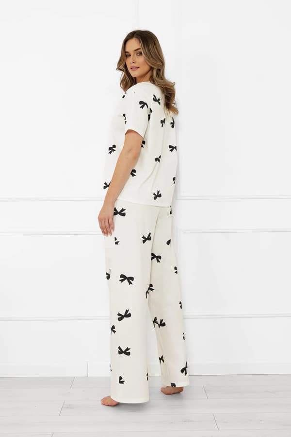 Dampyjamas, kortärmade, långbyxor, Figaro M