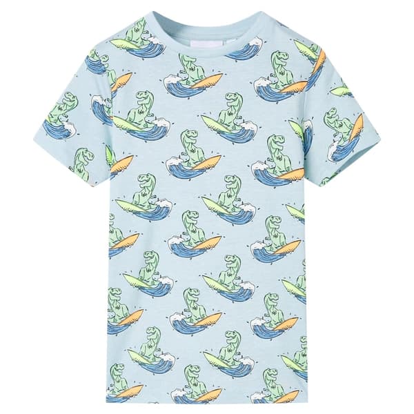 Børne pyjamas med korte ærmer, lyseblå, 116
