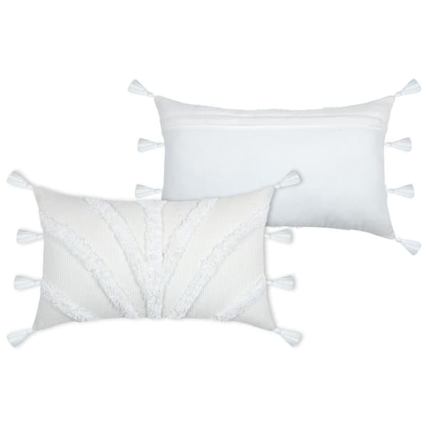 BALMA WHITE kudde 30x50 cm fransar