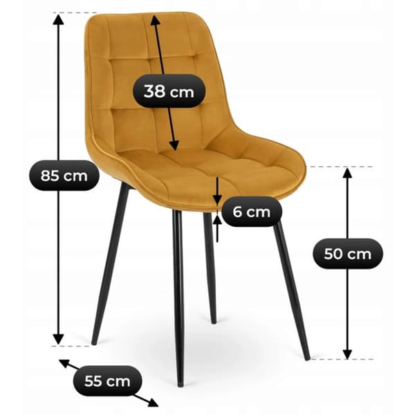 CHRIS Sennep Velour Moderne Polstret Spisestol