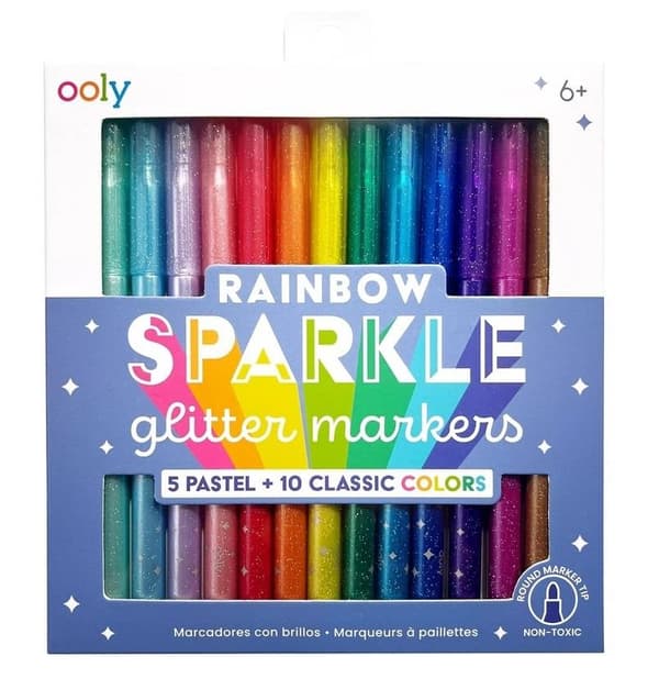 Rainbow Sparkle glitter tuscher 15 stk.