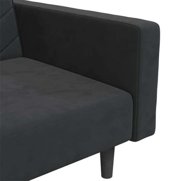 vidaXL 2-sitssoffa med 2 kuddar, svart sammet