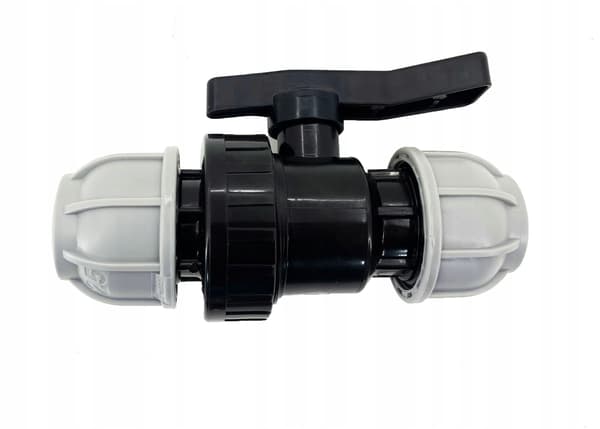 Skruet kugleventil PE 40/40mm drypsystem