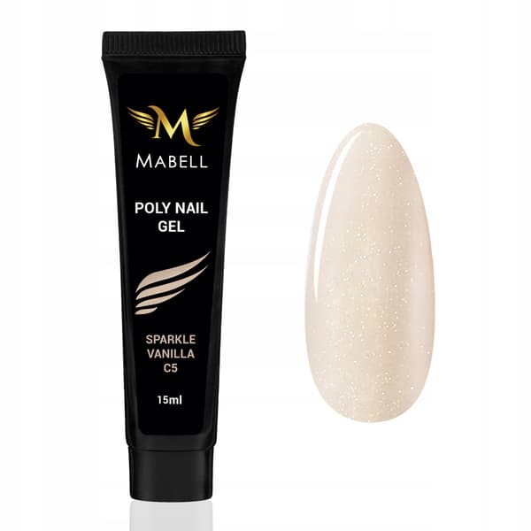 MABELL Poly Nail Gel 15g glitter vanilj C5