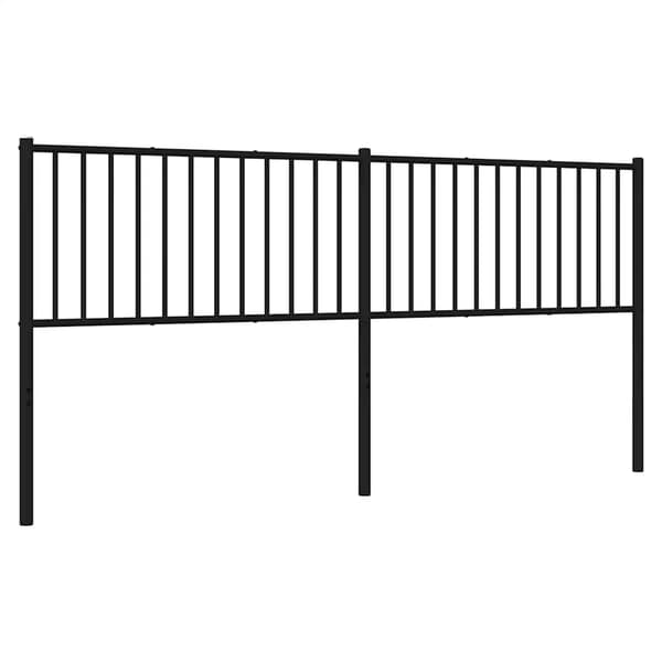 vidaXL metalsengegavl, sort, 193 cm