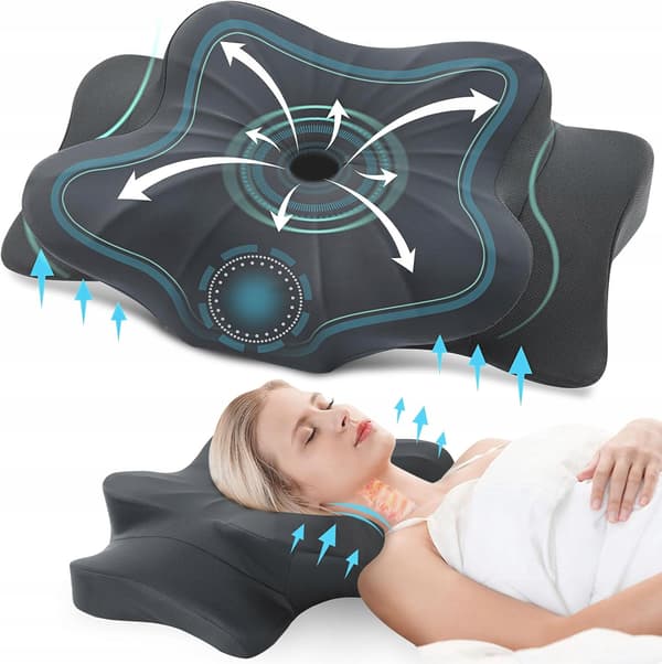 Donama Svart Memory Foam Kudde Ergonomisk 63cm 38cm