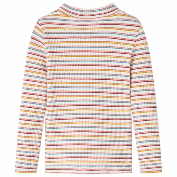 Barn långärmad t-shirt, polotröja, ecru, 92