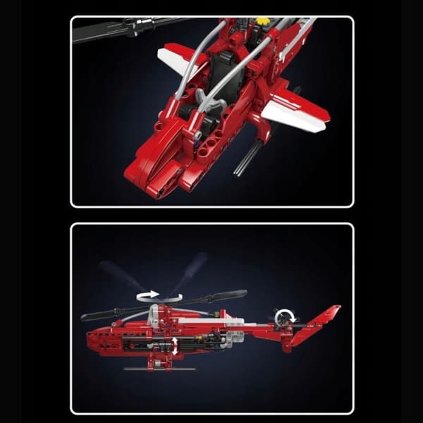 Sparrow Helikopter - Mold King 266 stk. Technic Klodser
