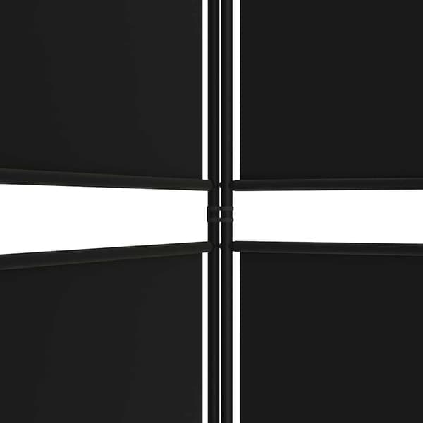 vidaXL 4-panels rumdeler, sort, 200x200 cm, stof