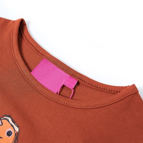 Børne langærmet T-shirt, cognac, 128