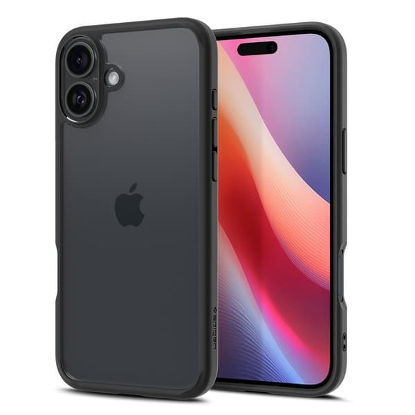 Spigen Ultra Hybrid-cover til iPhone 16 Plus, klart og sort