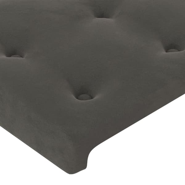 vidaXL Sängram utan madrass mörkgrå 90x200 cm sammet