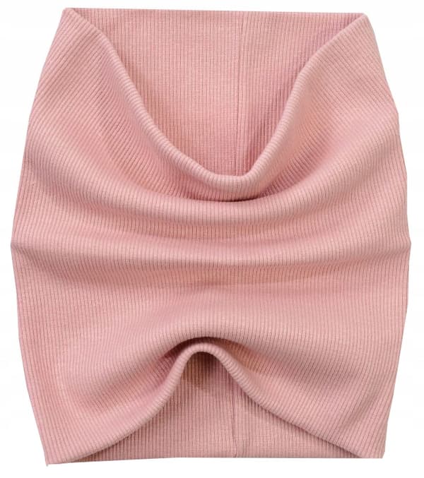 Dubbellagers ribbad sjal bomull rosa 10-14 år L