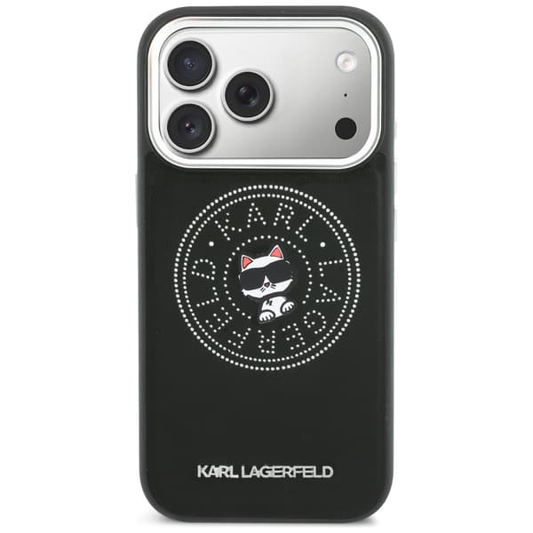 Karl Lagerfeld Point & Choupette Sketch MagSafe-etui til iPhone 17 Pro Max, sort