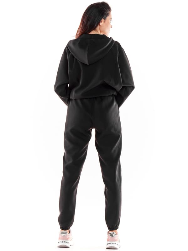 Kimonoærmebluse af stof, sort M
