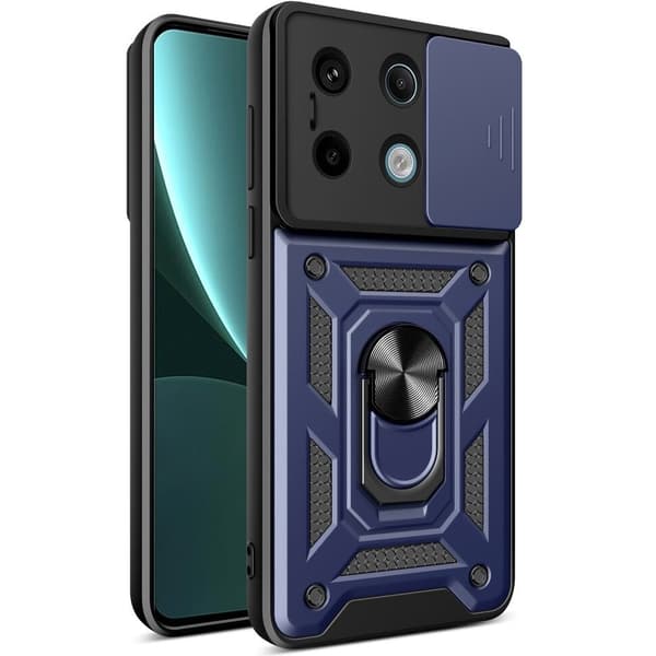 Pansret cover til Xiaomi Redmi Note 13 Pro 5G, CamShield Slide, blå