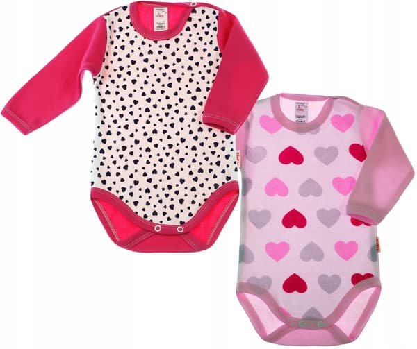 Bodysuitlængde 2-PAK Hjerter + Hjerter r 68 klekle