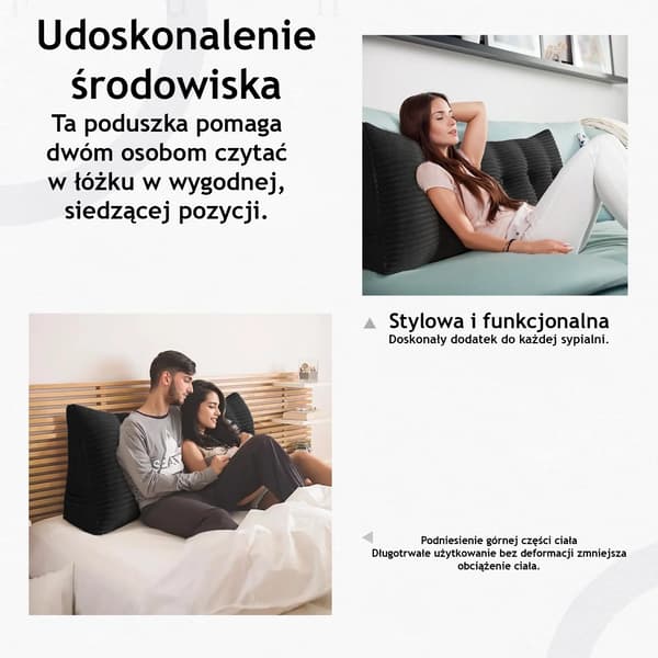Læsepude - Sort imiteret fløjl Læsepude - Sort imiteret fløjl 80 cm