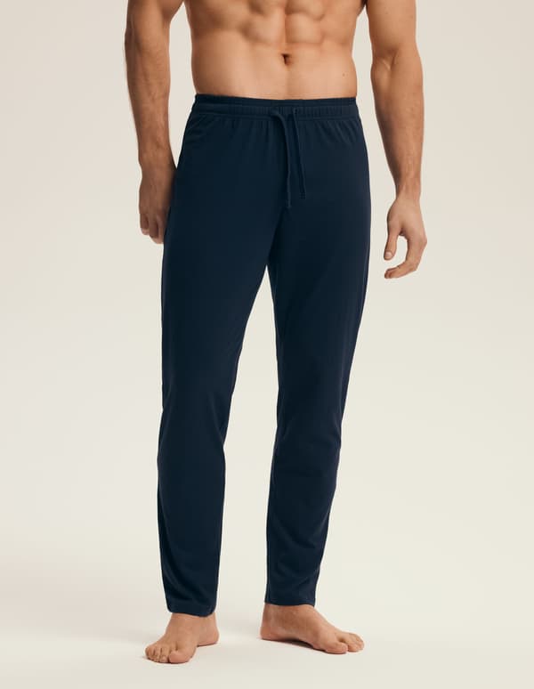 Mode Henderson Herr Långa Pyjamasbyxor 2-Pack | Marinblå, Blå M