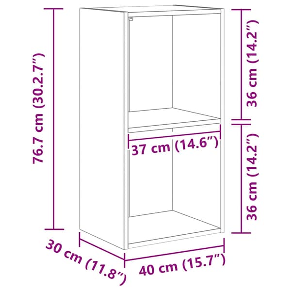 vidaXL bogreol, antik træ, 40x30x77 cm