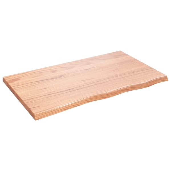 vidaXL bordplade lysebrun 100x60x(2-4)cm massivt egetræ