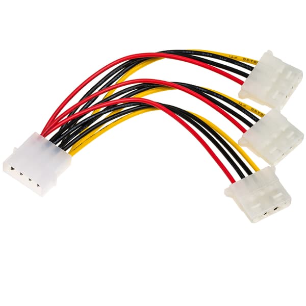 Molex-kabel - 3x Molex Akyga AK-CA-40-strömadapter M/F 15cm