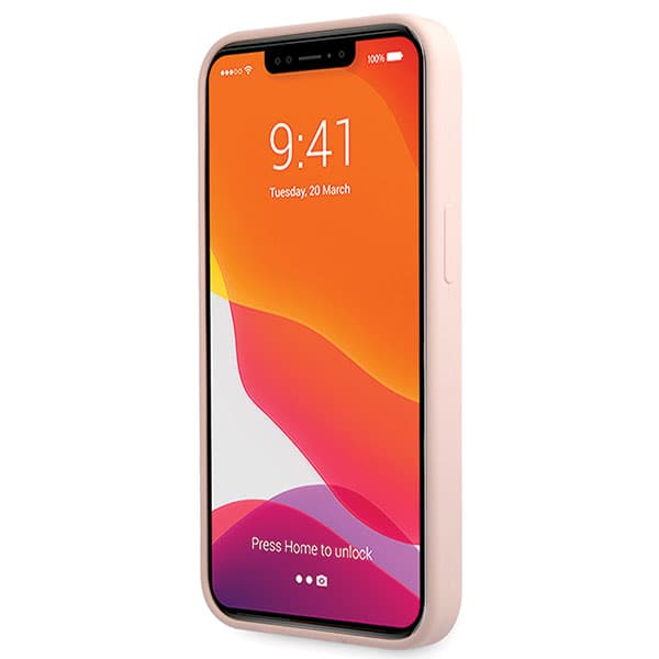 Guess Silikone Script Guld Logo cover til iPhone 13 Pro Max, lyserød/lyserød