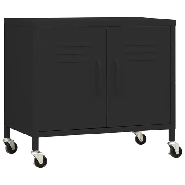 vidaXL skab, sort, 60x35x56 cm, stål