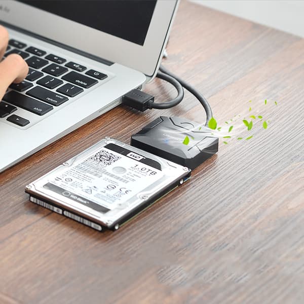 Adapterkabel til HDD og SSD SATA 2,5'' / 3,5'' USB 3.0 op til 4TB - Sort