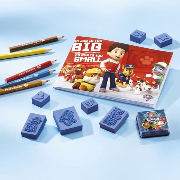 Paw Patrol stempler sæt farveblyanter blok