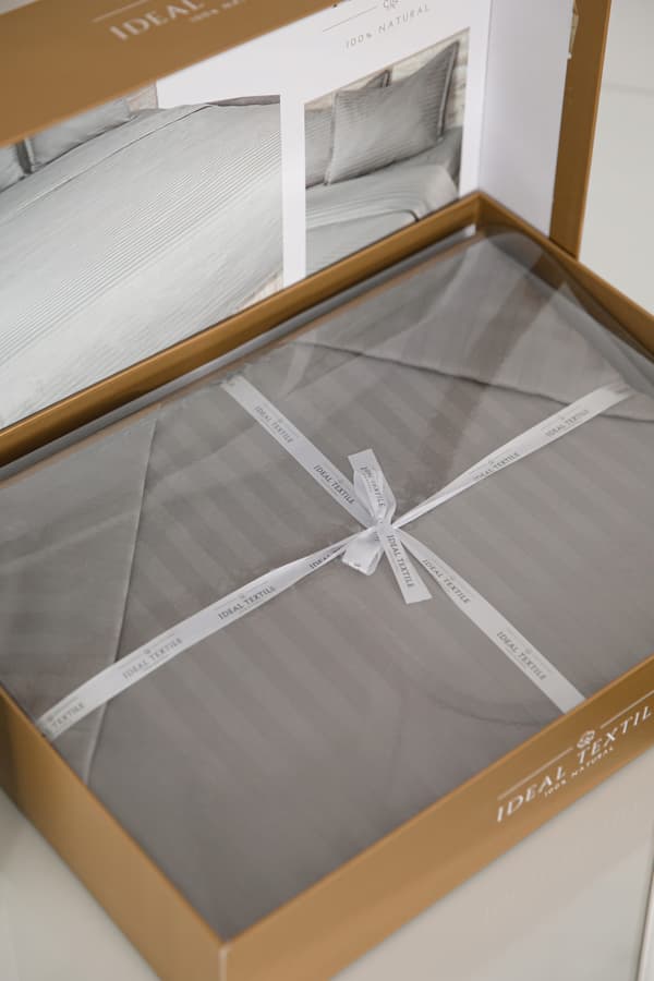 Premium satin bäddset mocka 160X220 100% bomull