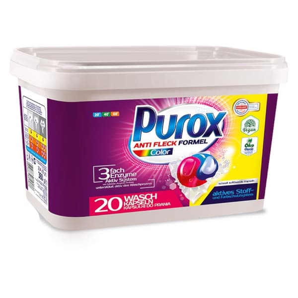 Purox Color -pyykkikapselit 20 kpl Clovin