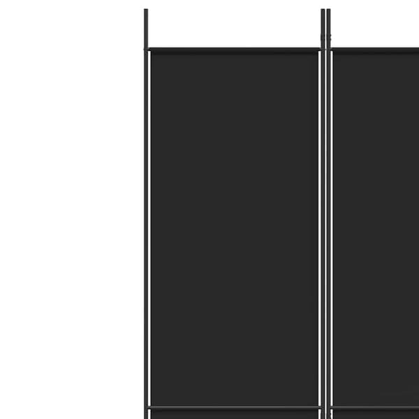 vidaXL 5-panels rumdeler, sort, 250x220 cm, stof