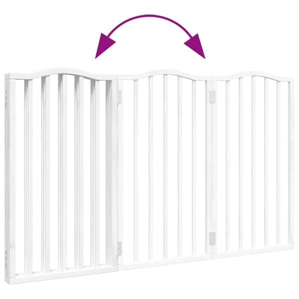 vidaXL foldbart sikkerhedsgitter til hunde, 3 paneler, hvid, 150 cm